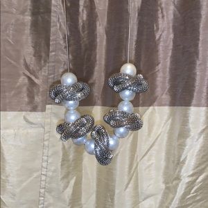 pearl and silver necklace